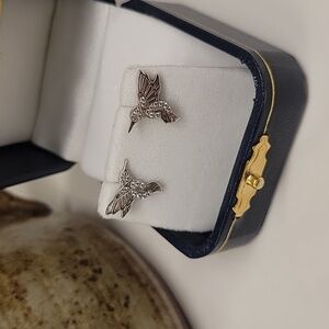 925 Silver Hummingbird Stud Earrings